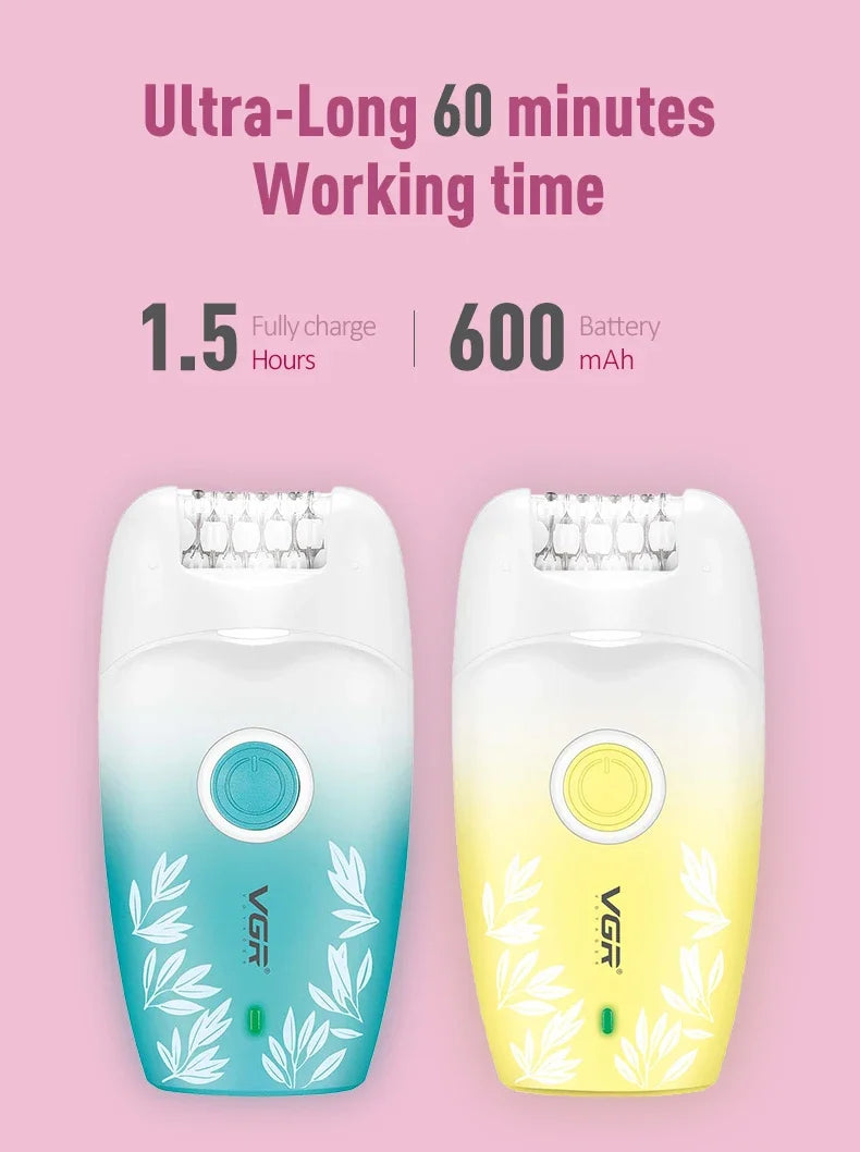 VGR Hair Remover Professional Women Face Hair Removal Bkini Epilator Electric Trimmer Leg Underarm Body Rechargeable  V-738