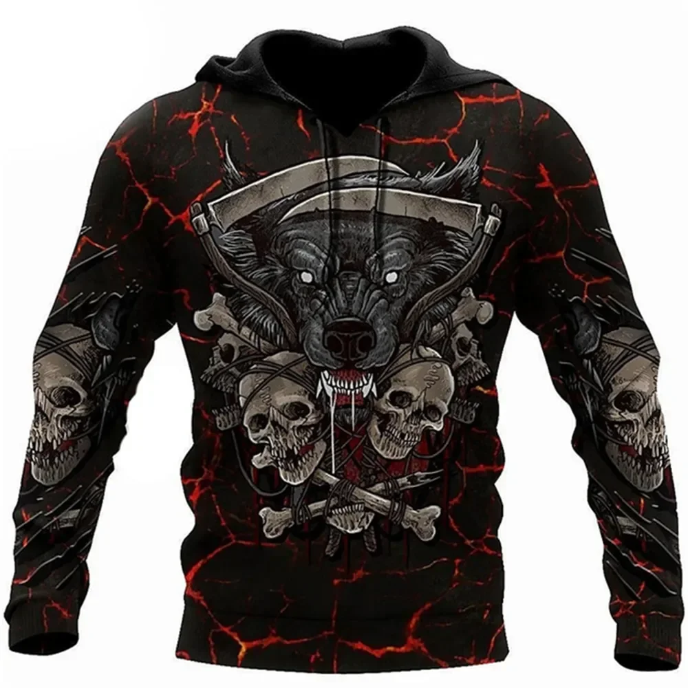 Vintage Skull 3D Print Hoodie Men/Women Casual Fashion Hoodies 2026 Pullover Sweatshirts Oversized Unisex Men Coat