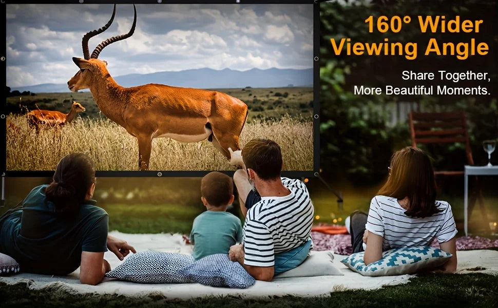 Portable Projector Screen 16:9 Foldable Projection Screens Home Cinema House Indoor Outdoor Theater 4K HD 1080P Anti Light Flat