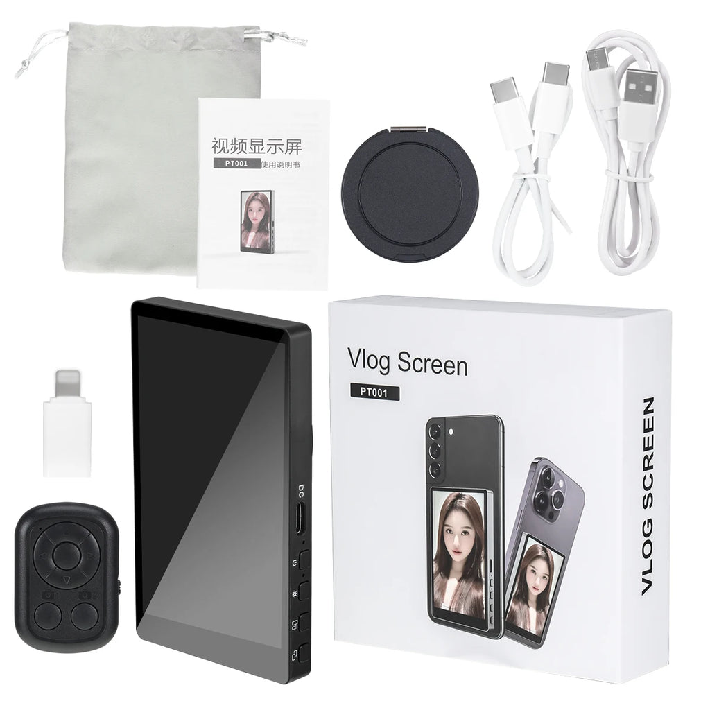 Smartphone Wireless Magnetic Monitor Screen For Smartphone Vlog Live Stream Video Recording Outdoor Selfie Assistanc Screen New