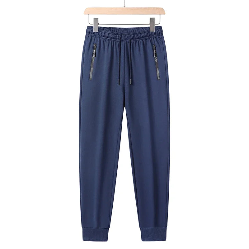 Herren Sommerhose große Größen, Kordelzug, Stretch, Sport-Jogger, Herren, große Übergröße, Reißverschlusstasche, 4XL 5XL 6XL 7XL 8XL, Grau, Schwarz