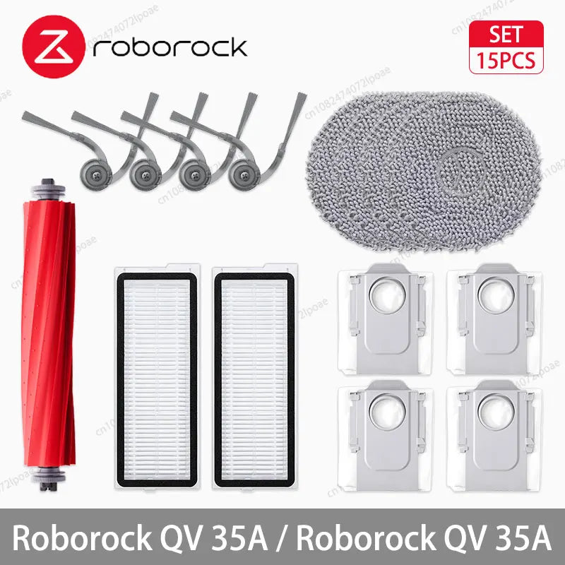 Roborock QV 35A / QV 35S Robot Vacuum Cleaner Accessories Main Side Brush Mop Cloth Hepa Filter Dust Bag Replacement Spare Parts