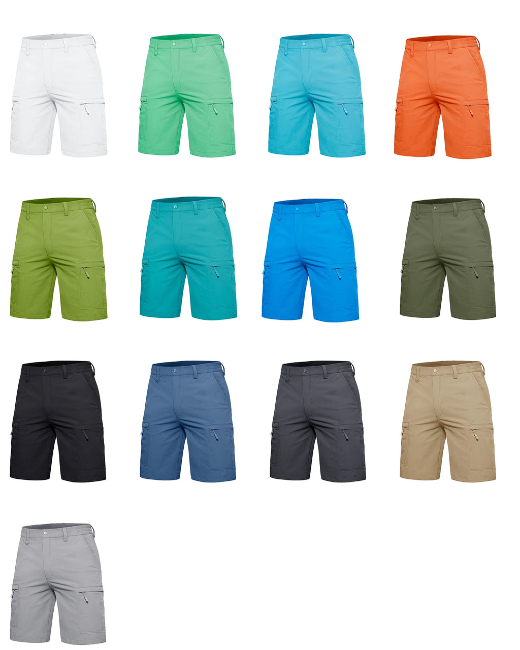 TACVASEN Summer Moisture Wicking Casual Shorts Mens Cargo Work Shorts Running Jogging Sports Bottoms Nylon Rip-Stop Short Pants