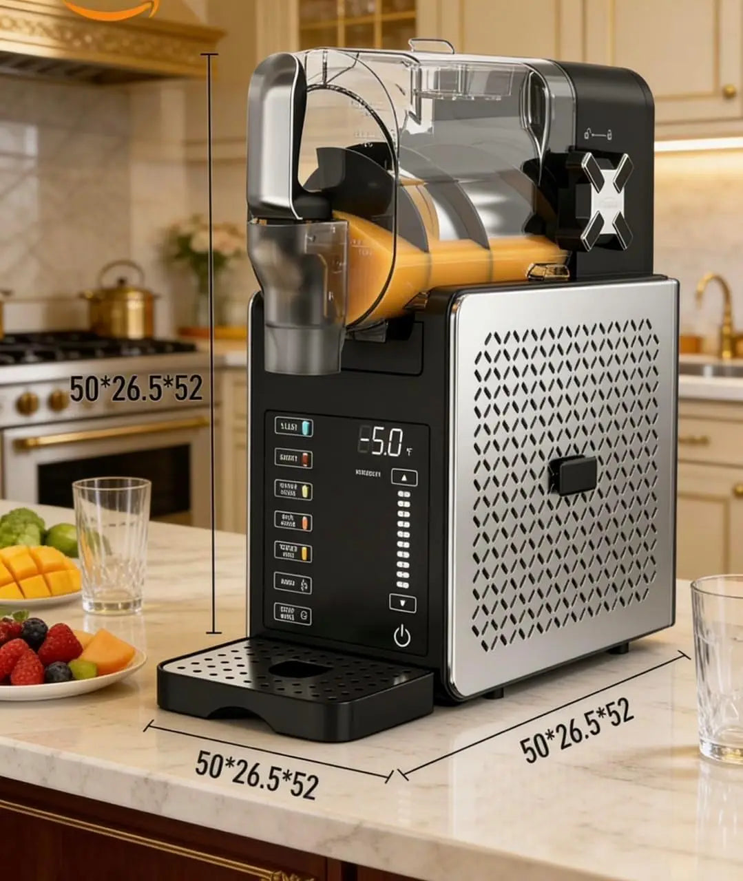 200W Slush Ice Machine with Self-Cleaning & 5 Programs – 1.9L Tank for Cocktails, Milkshakes – Ideal for Home, Bar & Kitchen