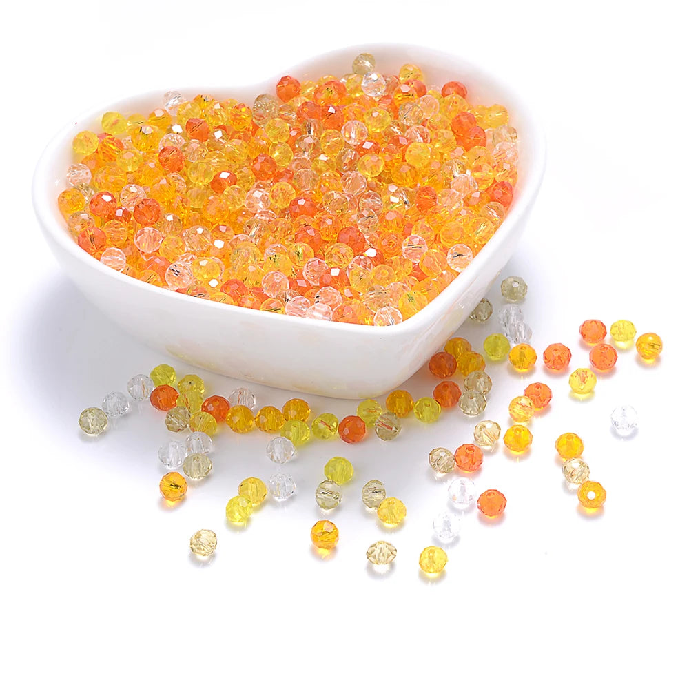 Cicifu Mix Green 3/4/6mm 40/120pcs Rondelle Austria Faceted Crystal Glass Beads Round Loose Beads for Jewelry Making Finding