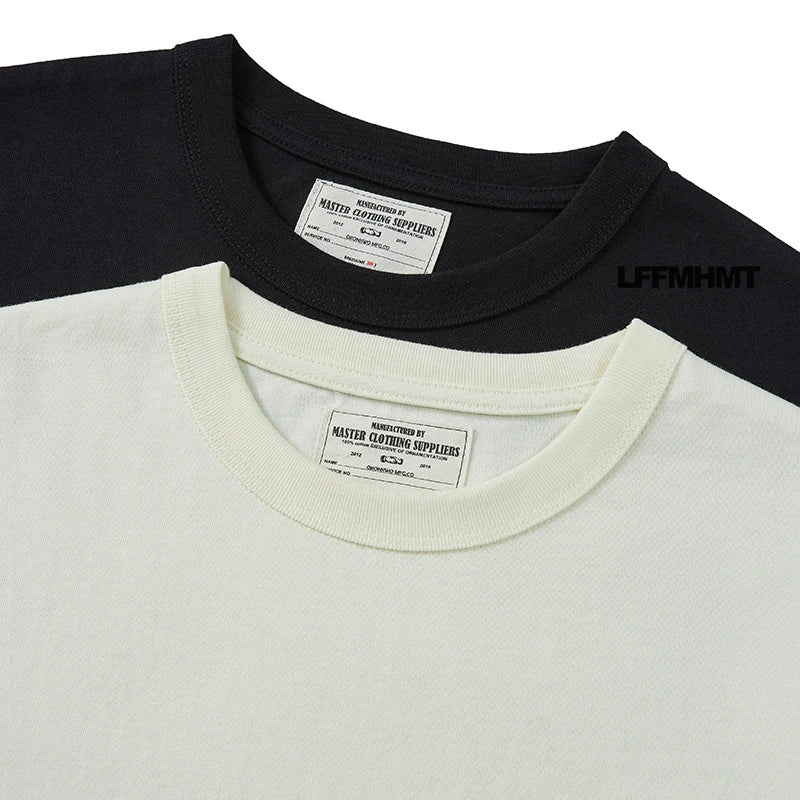 280G Heavyweight Dual Yarn Cotton Spring Fall Fashion Zebra Stripe T-shirt Men's Long Sleeve Casual Loose Tee Premium Basic Tops