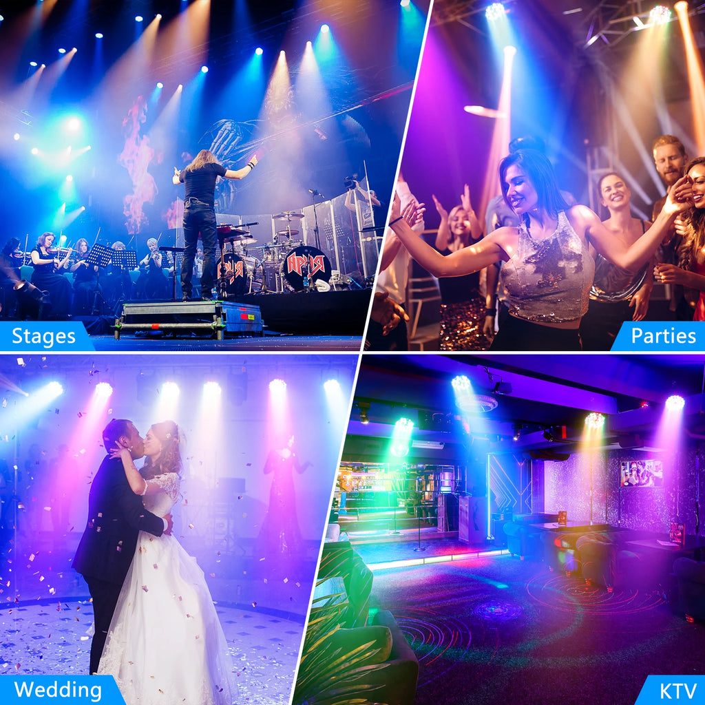 4PCS Par Light 36LEDs RGB Lights Stage Effect Lighting Projector DMX512 Sound control DJ Disco Party Lights for Bar Club Theater
