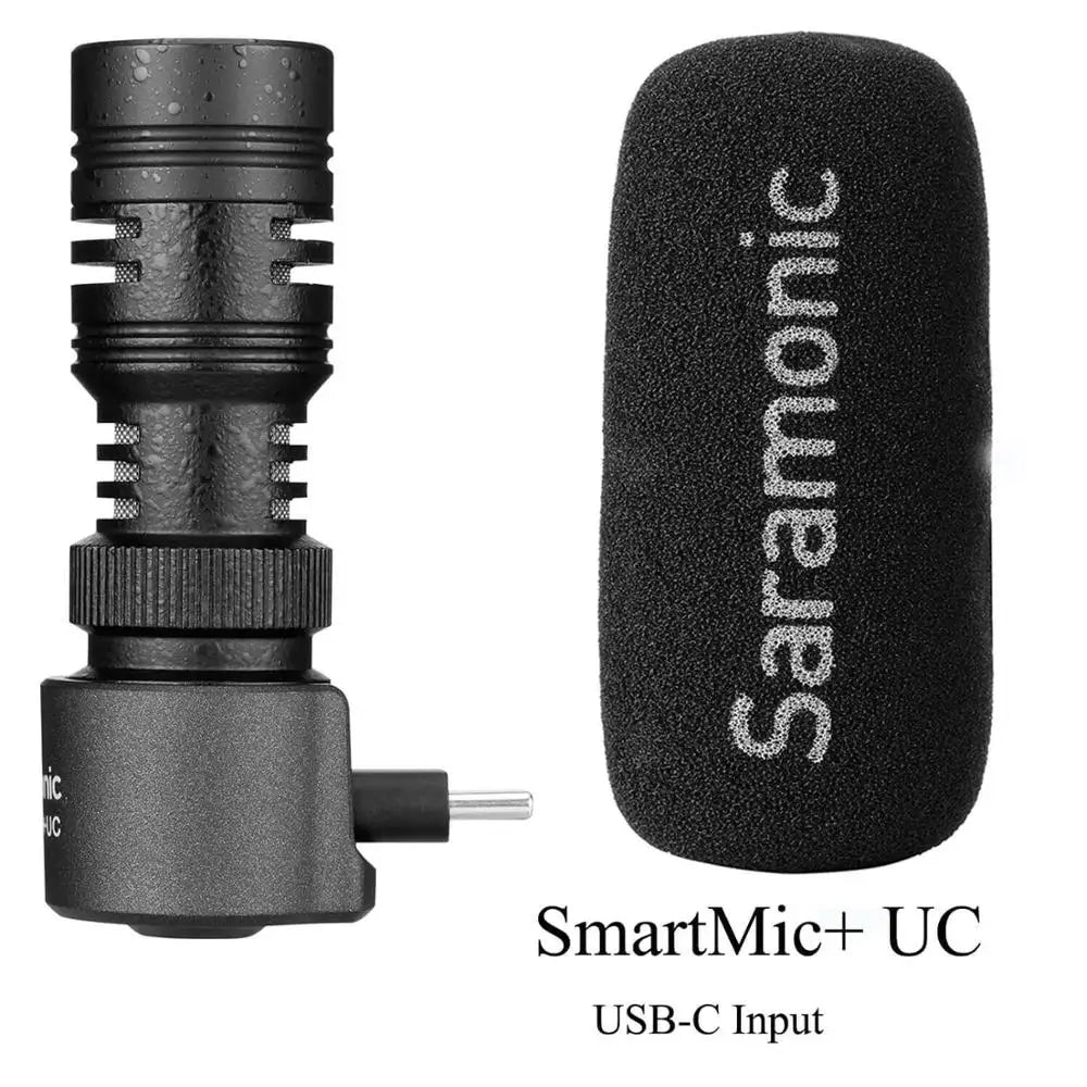 Saramonic SmartMic + Di/UC Type-C Directional Microphone with Foam Windscreen for IOS iPhone 13 11 7 7 plus Android Smartphones
