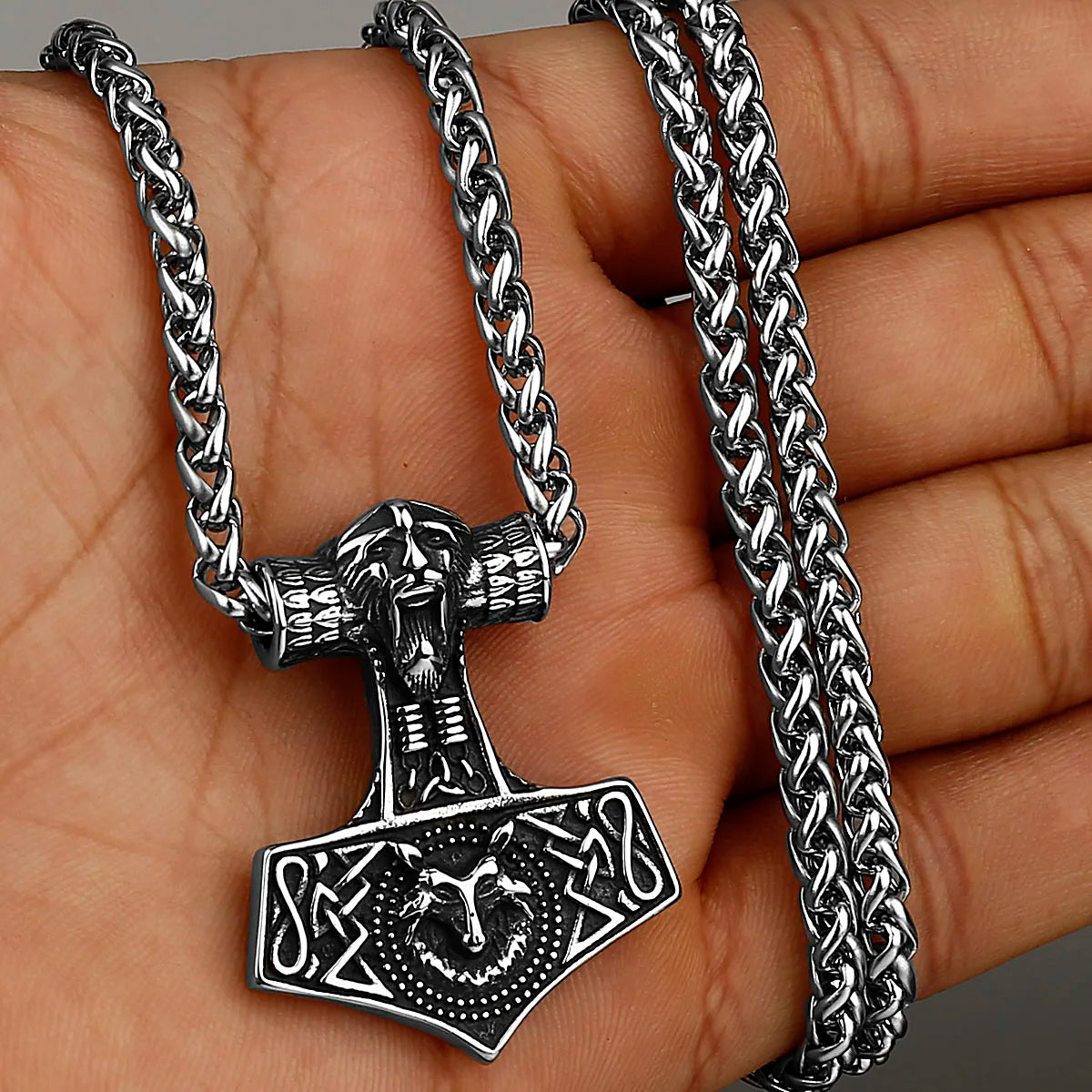 Original Viking Stainless Steel Thor Hammer Multiple Styles Domineering Unisex Necklace Pendant Boyfriend Gift Wholesale