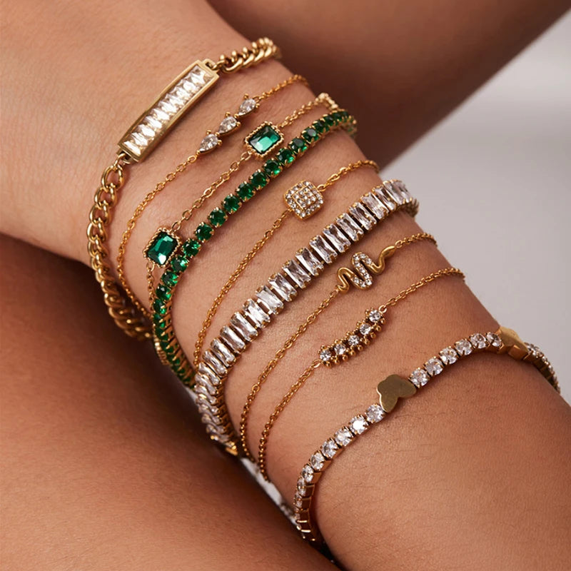 2026 Classic Snake Chain Bracelets Women Trend Gold Plated Stainless Steel Cuban Chain Bracelet Trendy Female Gifts Jewelry
