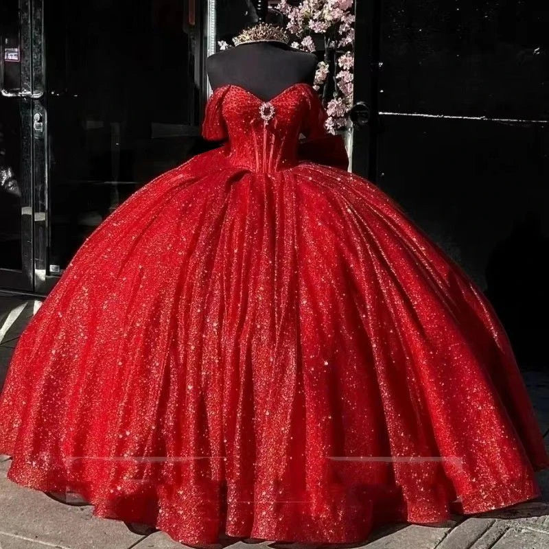 2025 New Quinceanera Dresses Ball Gown Vestidos De 15 Anos Glittering Floor-length Cinderella Princess Party Dresses Customized