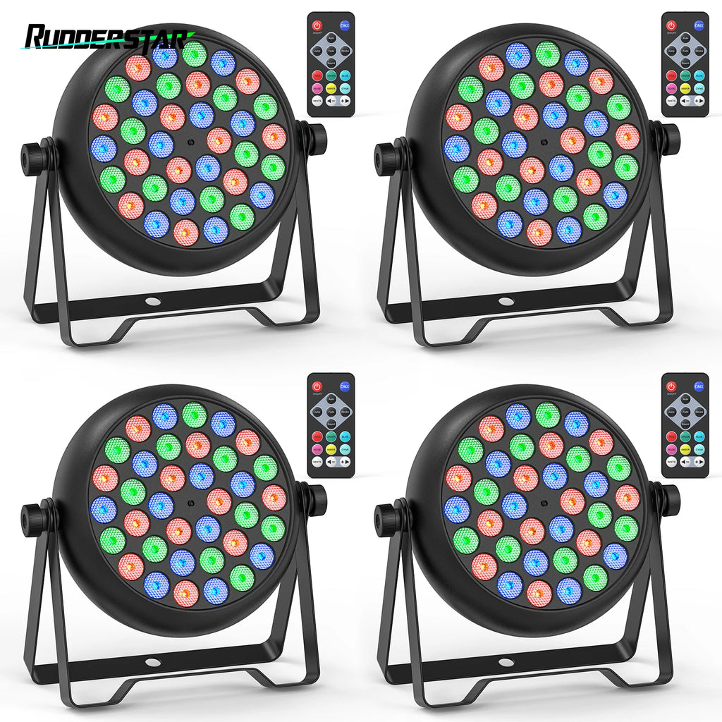 4PCS Par Light 36LEDs RGB Lights Stage Effect Lighting Projector DMX512 Sound control DJ Disco Party Lights for Bar Club Theater
