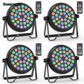 4PCS Par Light 36LEDs RGB Lights Stage Effect Lighting Projector DMX512 Sound control DJ Disco Party Lights for Bar Club Theater