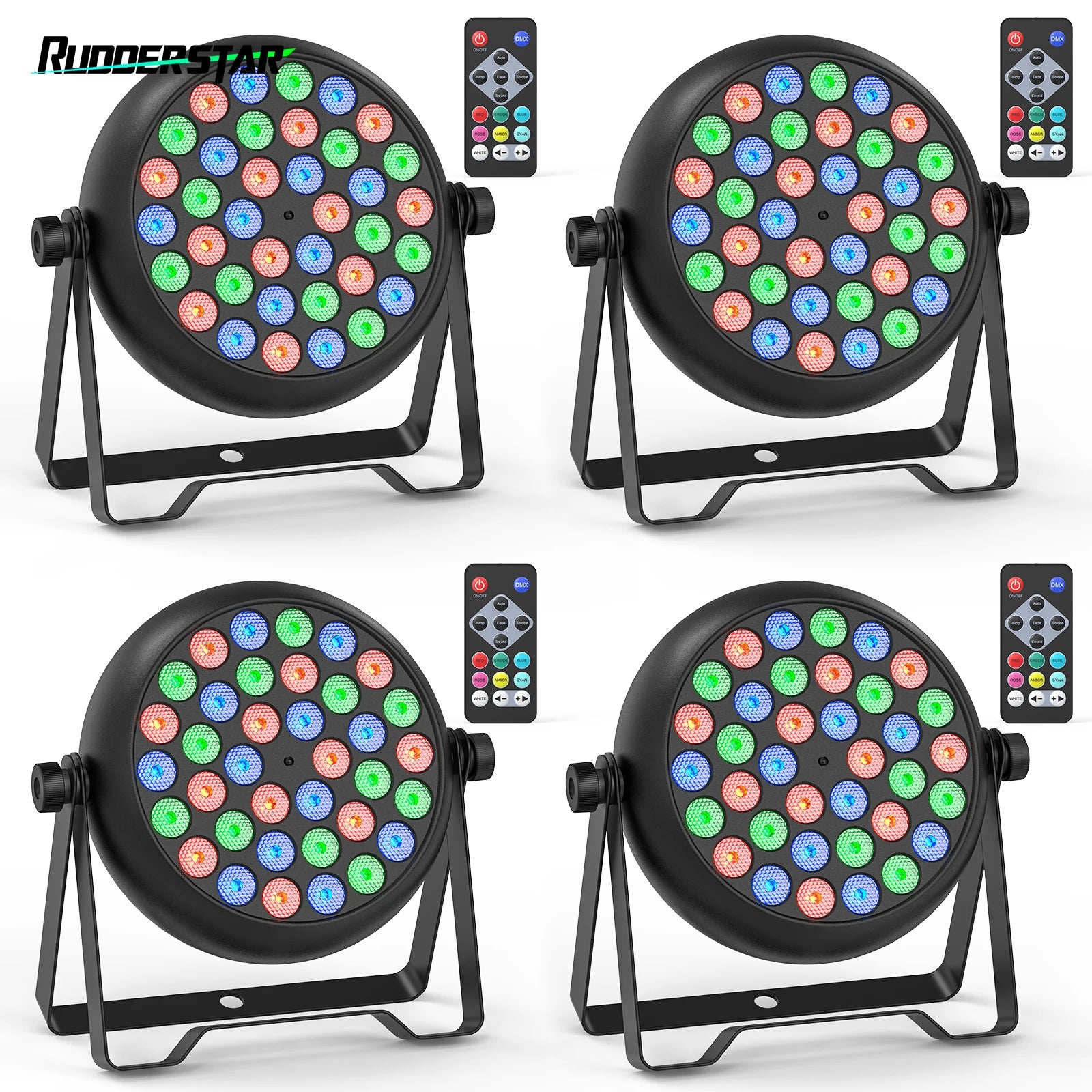 4PCS Par Light 36LEDs RGB Lights Stage Effect Lighting Projector DMX512 Sound control DJ Disco Party Lights for Bar Club Theater