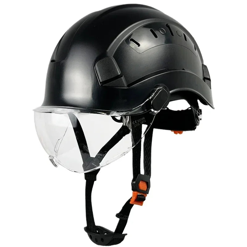 Safety Helmet With Goggles Men's Construction Hard Hat High Quality ABS Protective Helmets Work Cap For Working Climbing Riding
