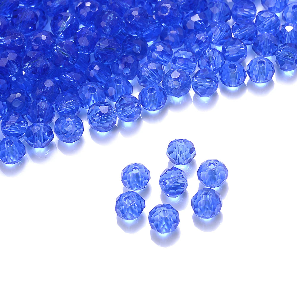 Cicifu Mix Green 3/4/6mm 40/120pcs Rondelle Austria Faceted Crystal Glass Beads Round Loose Beads for Jewelry Making Finding
