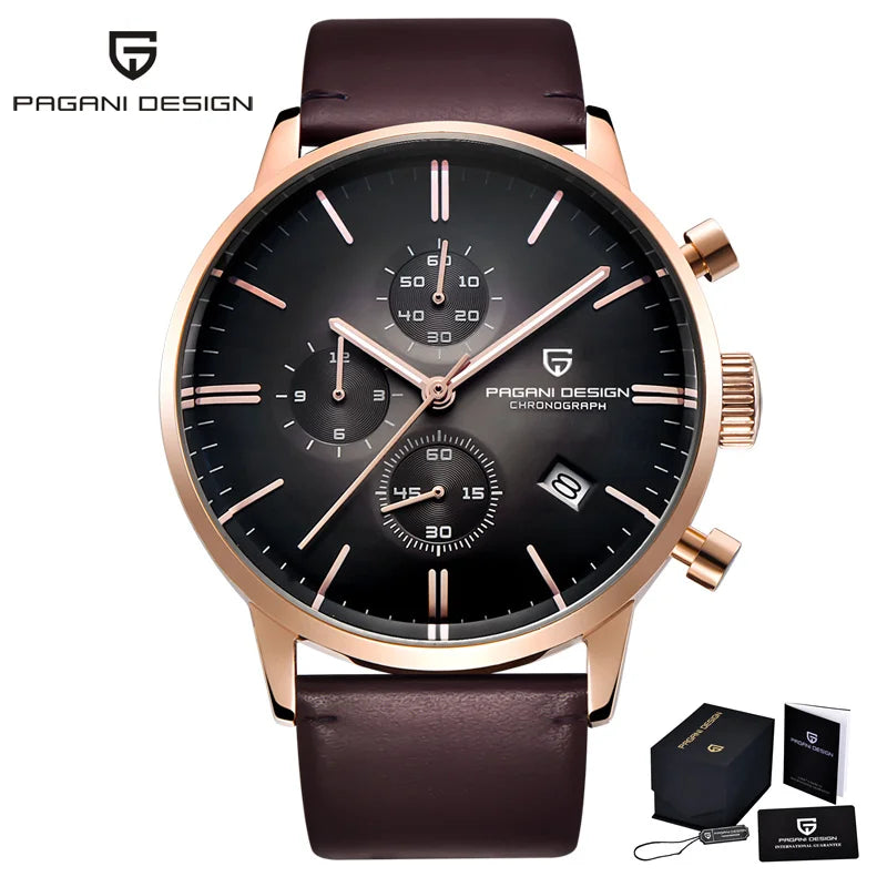 2025 New PAGANI DESIGN Business Men's Quartz Watch 46mm Brand Stainless Steel Waterproof Automatic Chronometer Relogo Masculino