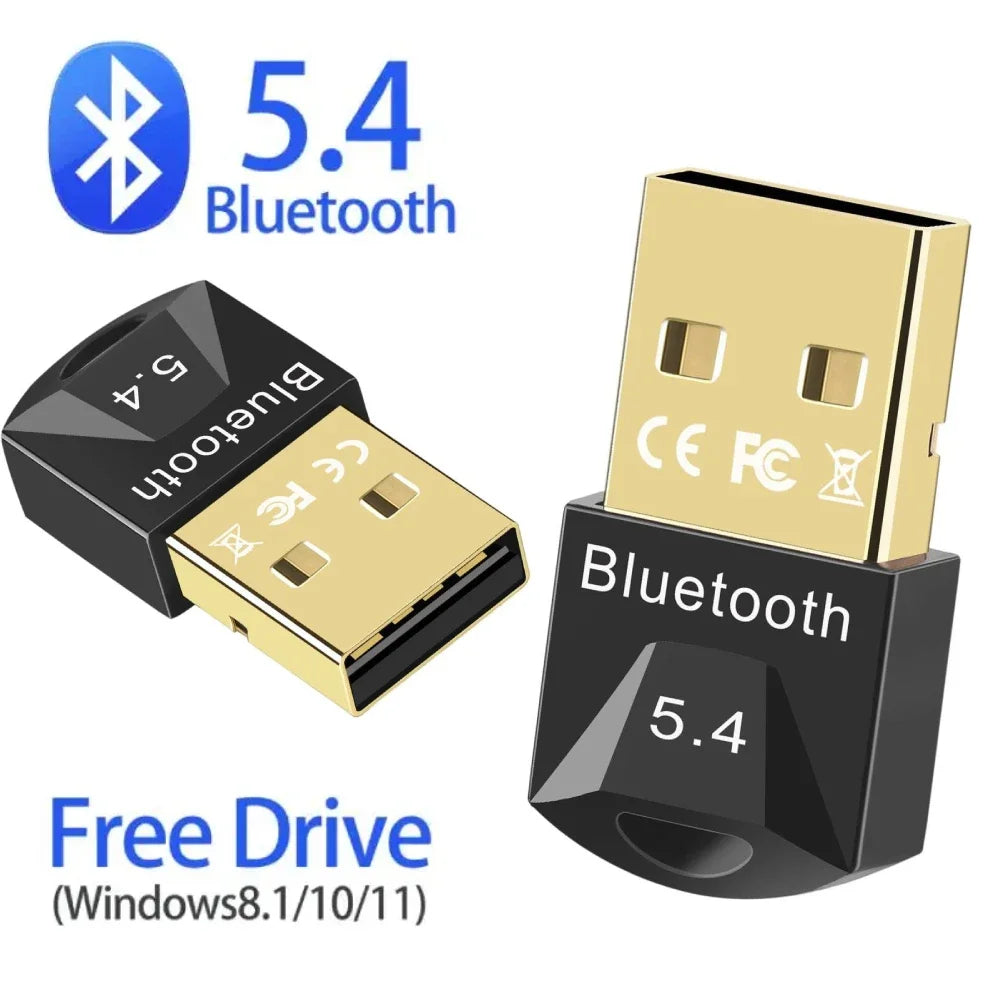 Bluetooth 5.3/5.4 Transmitter And Receiver USB Adapter Plug And Play For PC TV Car External Speakers Wireless Audio Dual Mode