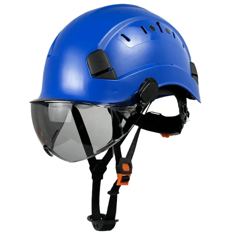 Safety Helmet With Goggles Men's Construction Hard Hat High Quality ABS Protective Helmets Work Cap For Working Climbing Riding