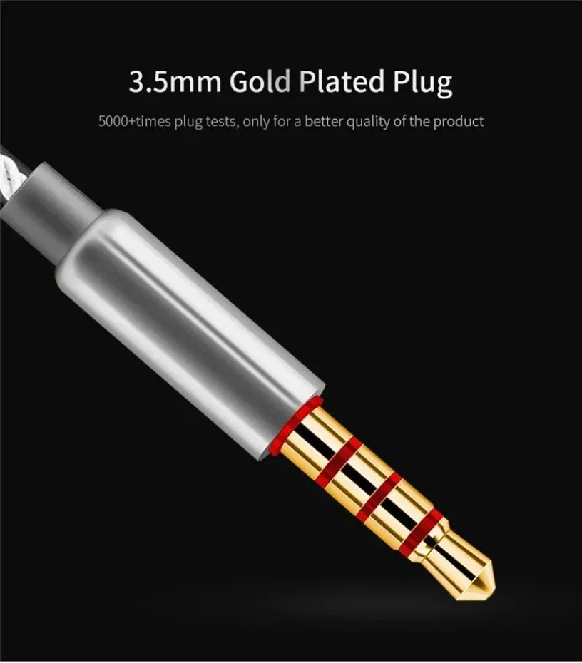 QKZ AK3 FiLe Wired Earphone with Microphone HiFi Music Monitor Bass Headphones Noise Cancelling Headset For Sport Gaming Earbuds