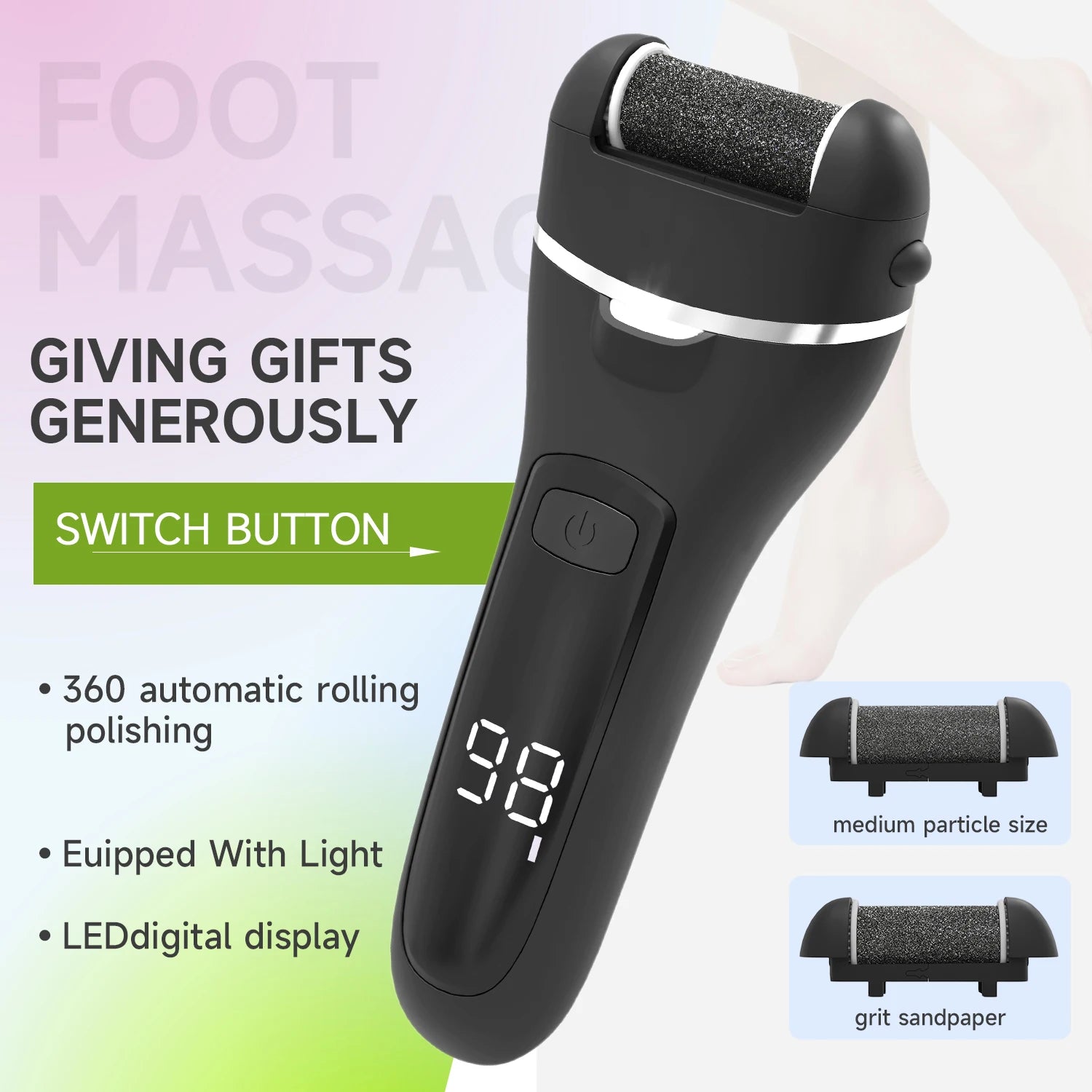Portable USB Rechargeable Electric Foot Pedicure Tool - Callus Remover Ideal Gift for Girlfriend Mother