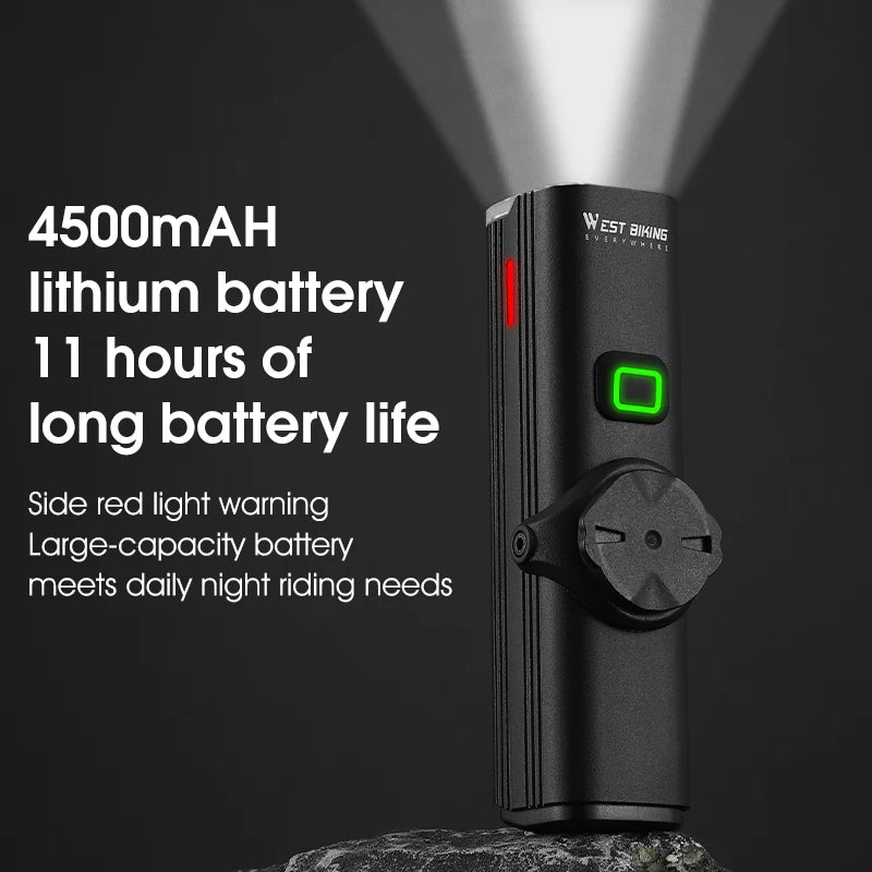 WEST BIKING Quick Release Hoisting Bicycle Light 1000LM High Bright Bike Headlight Type-C Charging Portable Cycling Flashlight