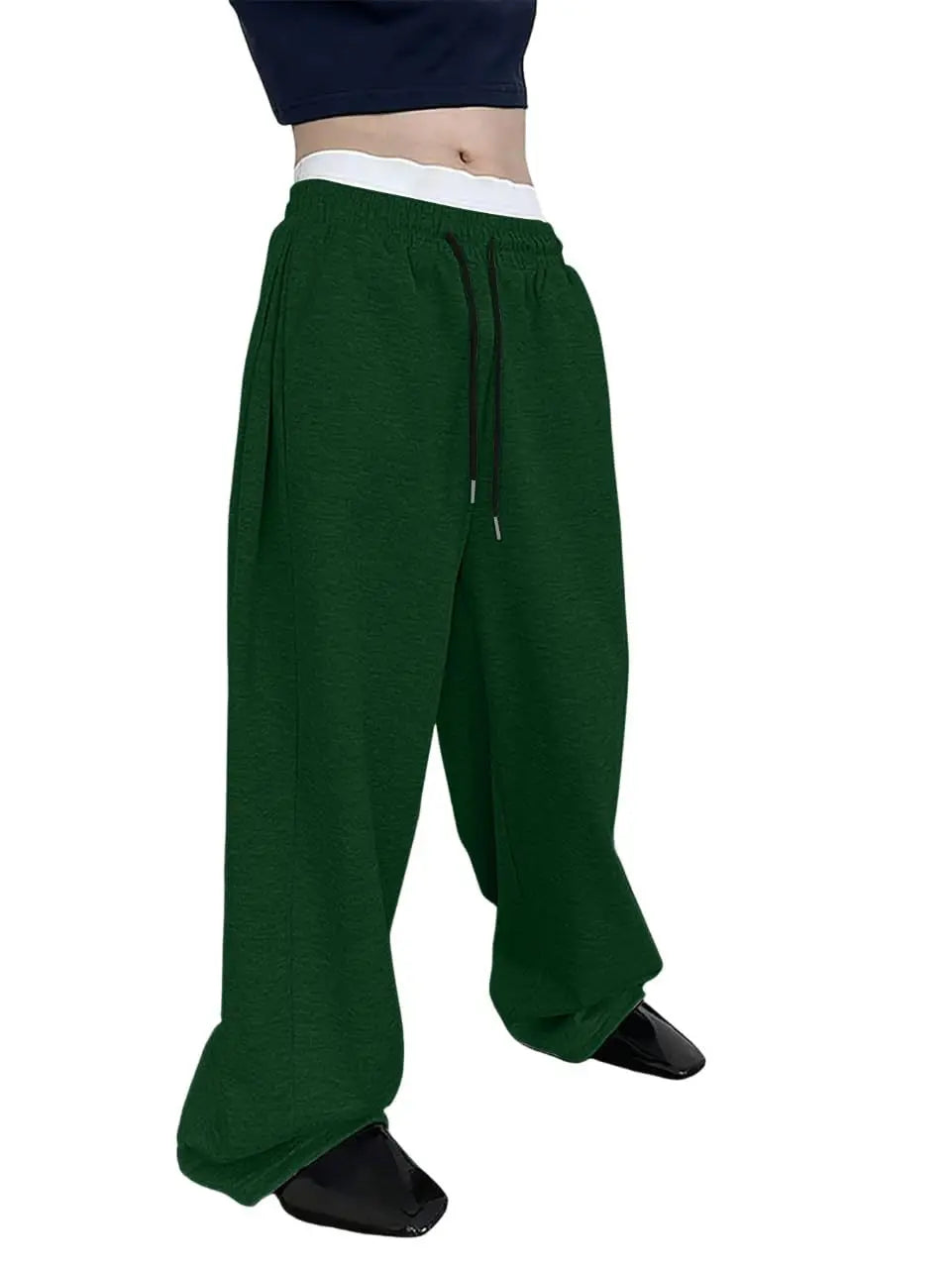 Herren-Sweatpants mit weitem Bein, Kordelzug an der Taille, geradem Bein, lockere Hose, Freizeithose, Bergsteigerhose, Jogger-Sweatpants