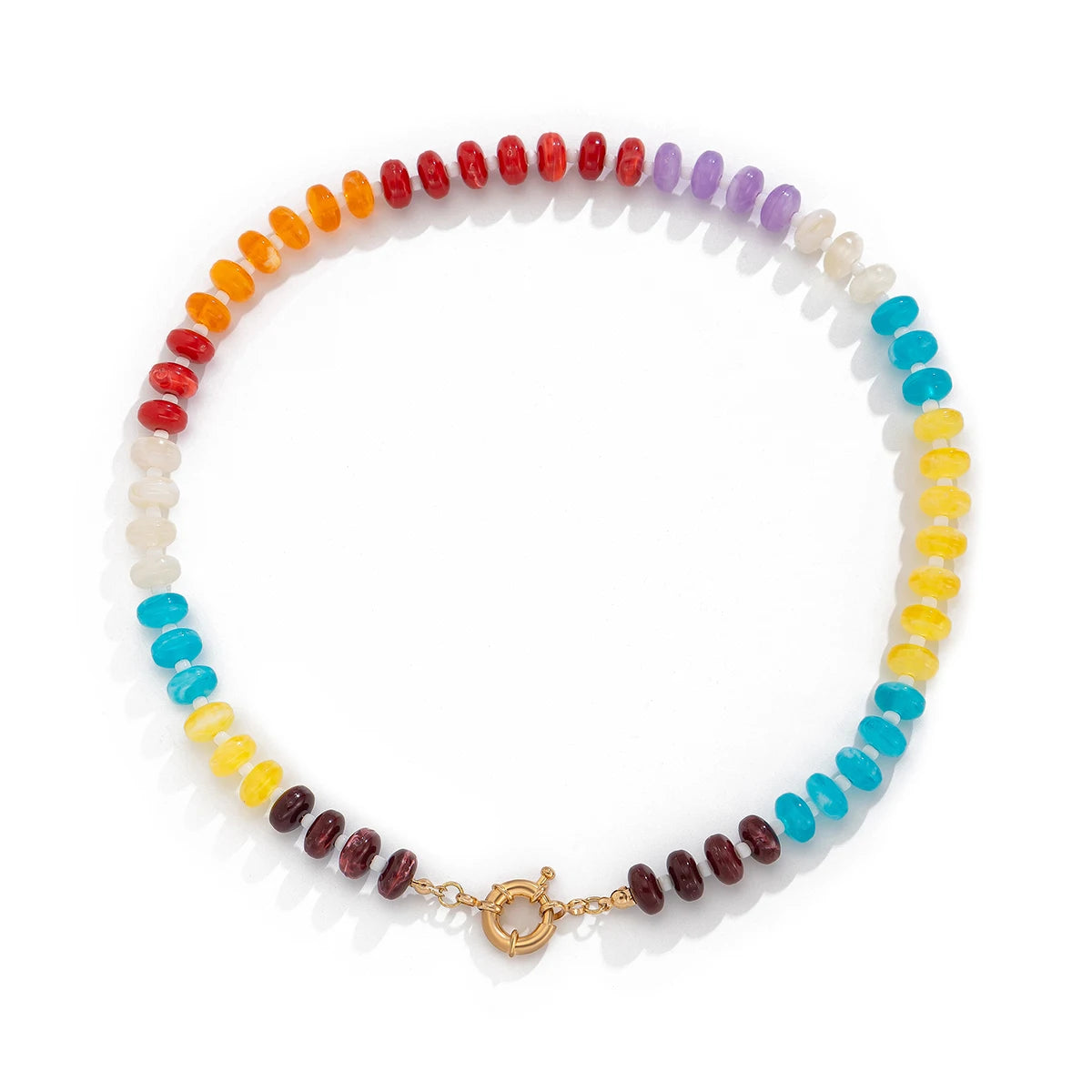 Lacteo Creative Mixed Color Acrylic Necklace for Women Romantic Adjustable Necklace Daily Party Birthday Jewelry Accessories New
