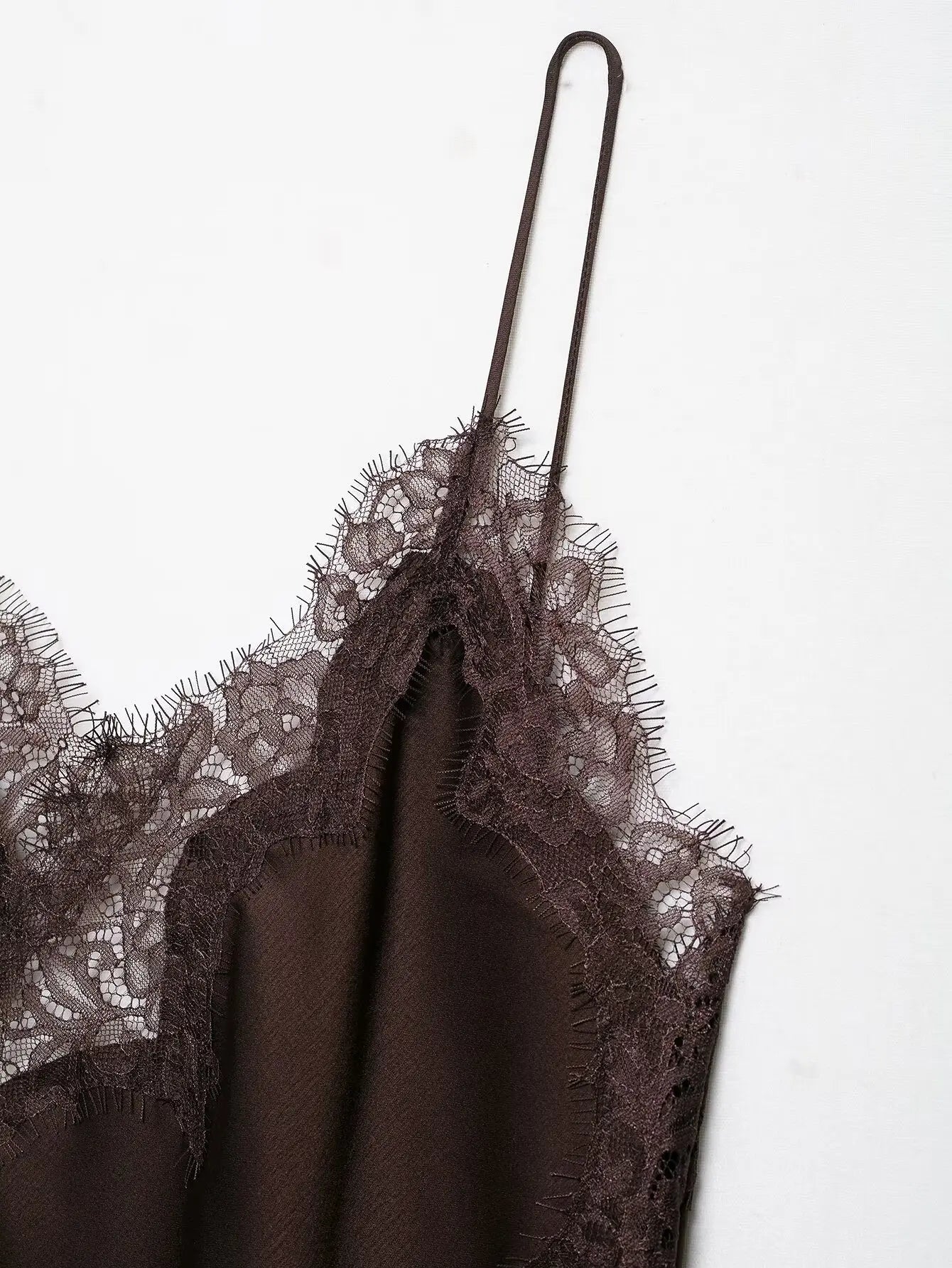 TFMLN Damen sexy Spitzen-Spleiß-Kleider Sommer einfarbig ärmelloses asymmetrisches Kleid rückenfrei schmal Damen Party Sling Minikleid