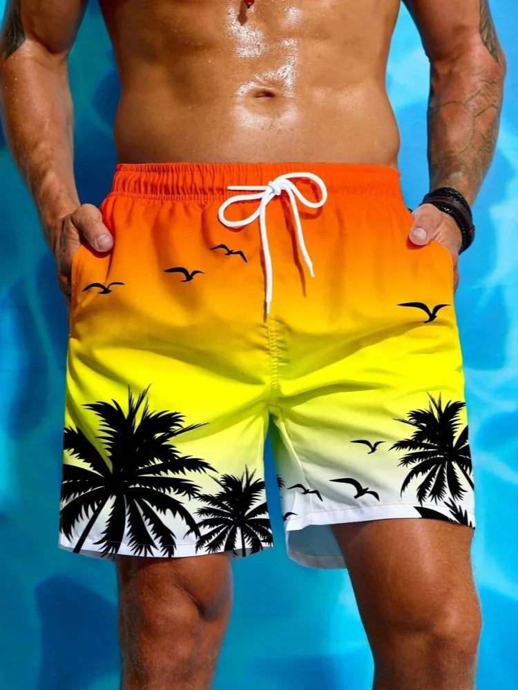 Men 3D Graffiti Print Sport Quick-dry Waterproof Harajuku Surf Trend Loose Casual Vacation Parent-child Beach Short Pants Summer