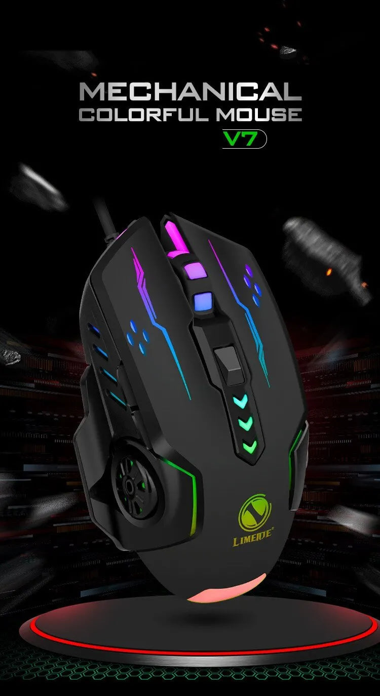 USB Wired Gaming Mouse Mechanical Mice USB Luminous Light Mouse Adjustable Optical Gamer Mouse for PC Computer Game