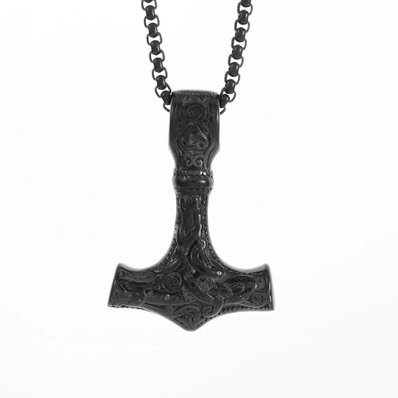 Retro Nordic Style Crow Skull Pendant Animal Bird Necklace for Men Personalized Jewelry Lucky Amulet Gift