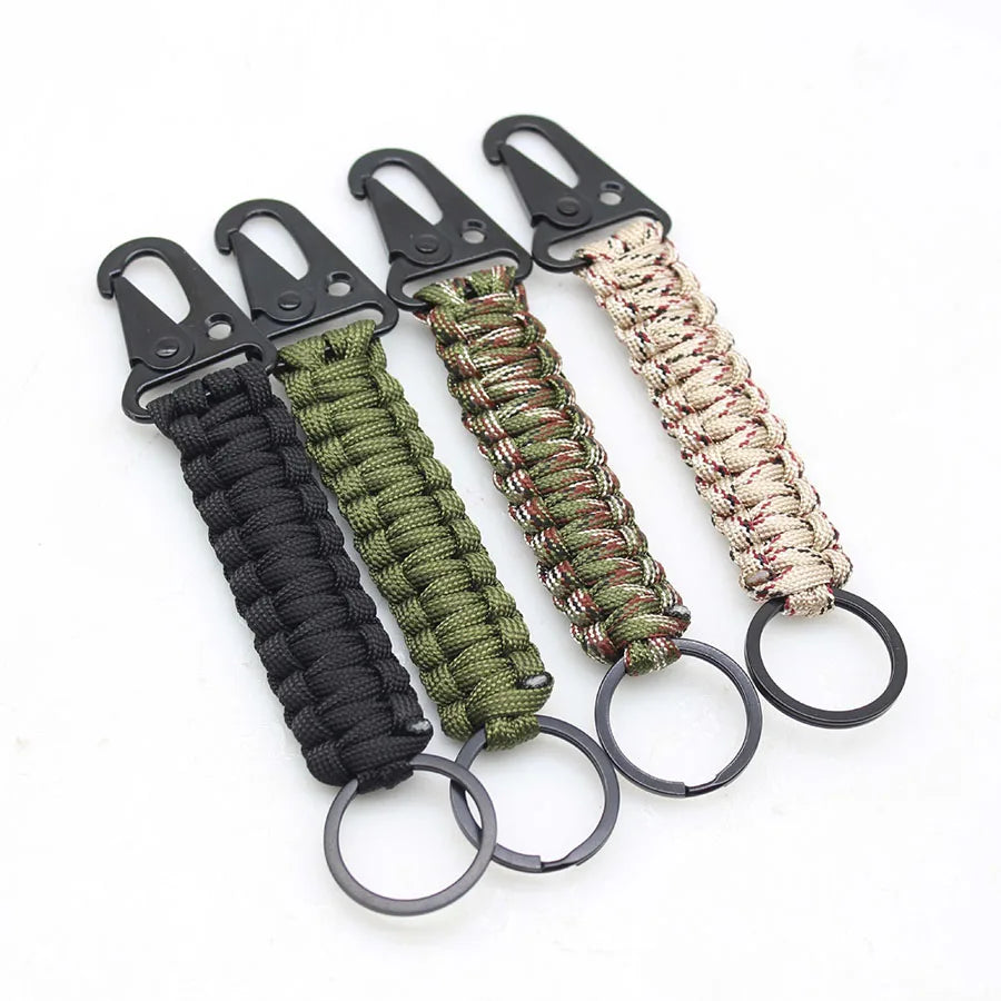 4 Styles Men Paracord Keychain Selected High Quality Outdoor Hiking Umbrella Ropes Adventure Camping Backpack Ornament Pendant