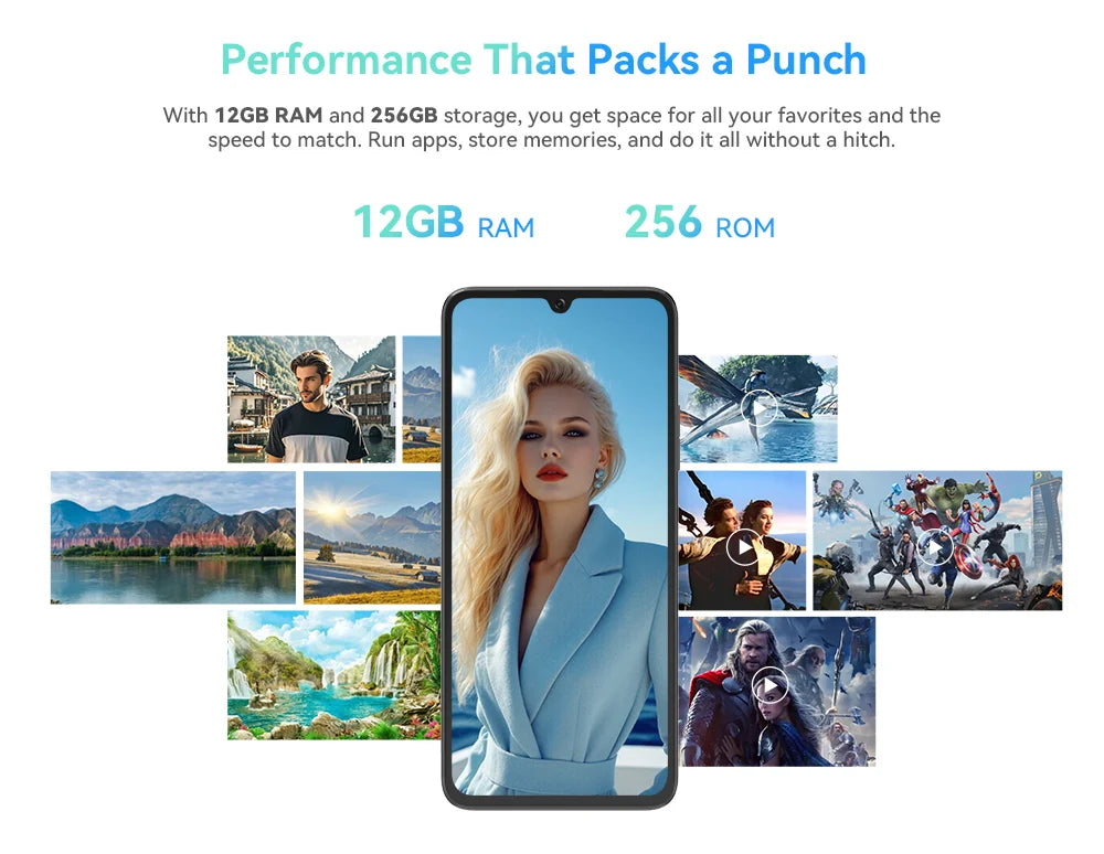 Cubot Smartphone Android 15 A40, 12GB RAM+256GB ROM, 6.88-Inch 120Hz Screen,Octa-core, 48MP Camera, 5100mAh Battery,NFC,Face ID