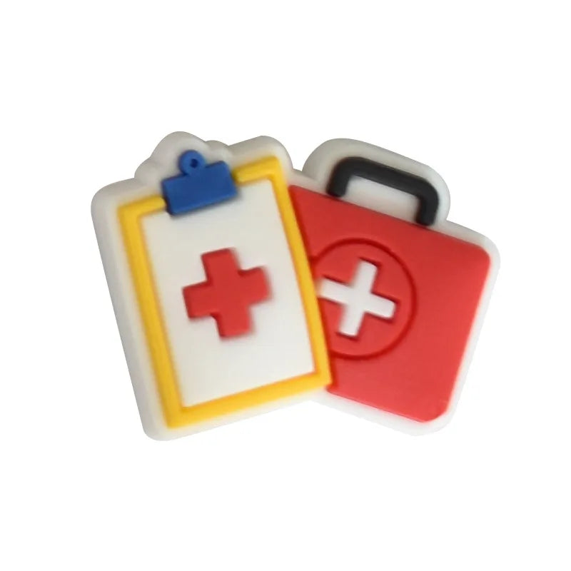 Doctors Nurses Medical Shoe Charms for Crocs Accessories Charms Clogs Bubble Slides Sandals PVC Shoe Decorations Party Gifts