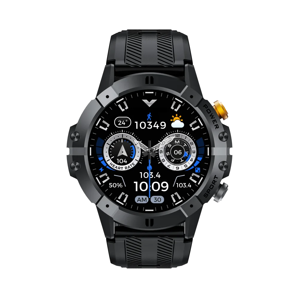 Rugged Fitness Smartwatch - 100+ Professional Sport Modes, Life Waterproof, Smart Message Notifications, Precision Sleep Tracker