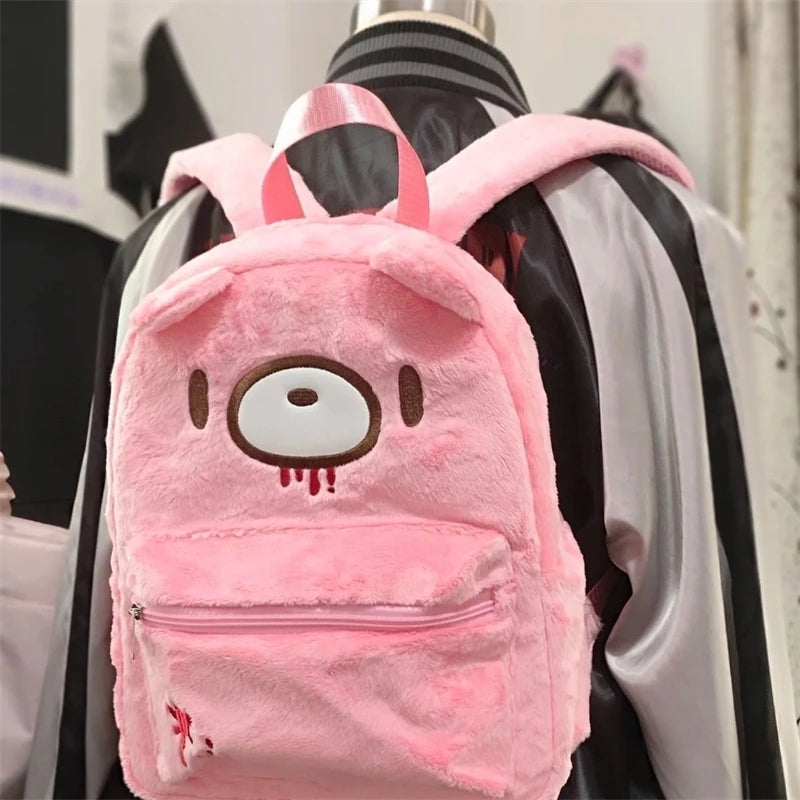 Gloomyed Violented Bear Backpack Cute Cartoon Japanese Large Capacity Backpack For Girls And Students Schoolbag Casual Daily Use