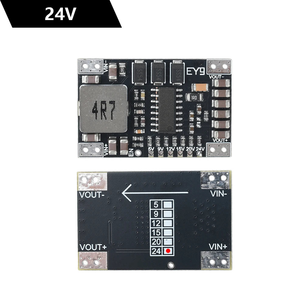 DC-DC 5-15V to 5V/9V/12V/24V Fixed Voltage Output Boost Power Module 5A High-Power Lithium Battery Boost Module