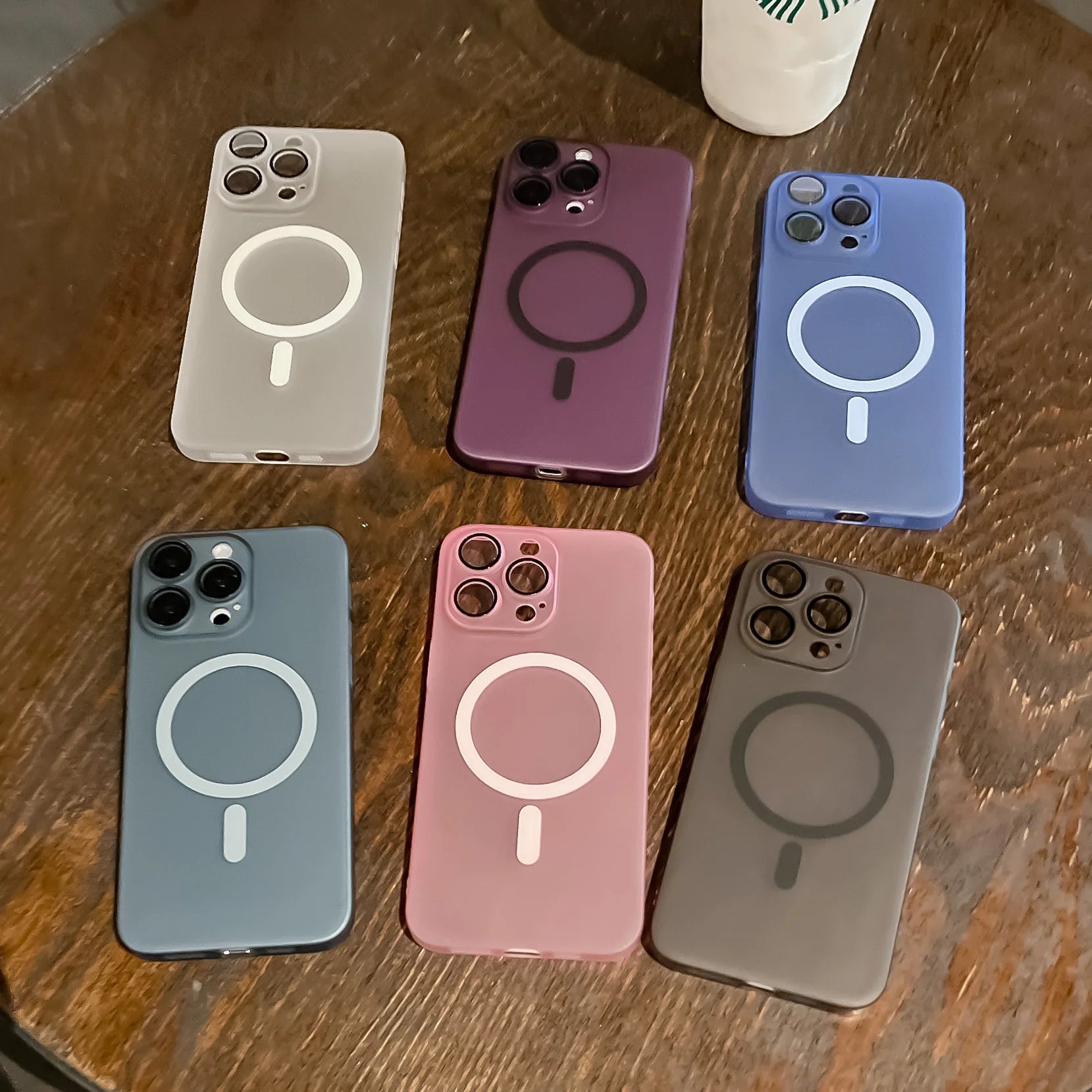 Matte Translucent Skin Touch Ultra Thin Slim PC Case for iPhone 11 12 13 14 15 Pro Max Wireless Charging Magsafe Lens Film Cover