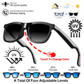 High Appearance Audio Glasses Electrochromic Lenses Answer Calls Play Music Magnetic Charging Touch To Change Color Smartglasses