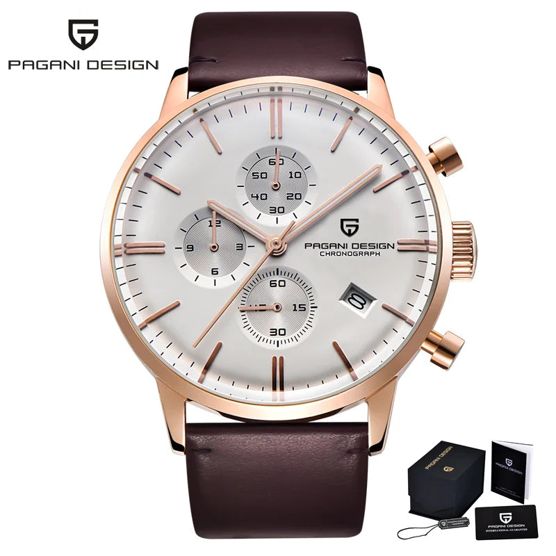 2025 New PAGANI DESIGN Business Men's Quartz Watch 46mm Brand Stainless Steel Waterproof Automatic Chronometer Relogo Masculino