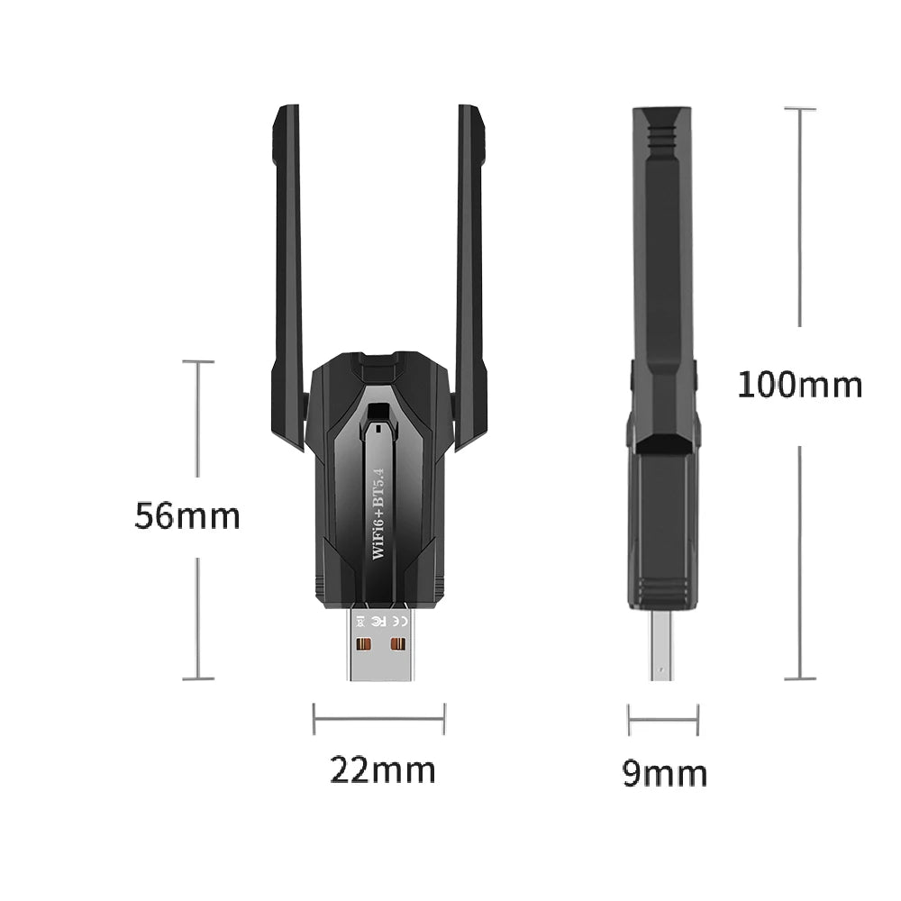 AX900 WiFi 6 USB Adapter Bluetooth 5.4 Dual Band 2.4G 5G Antennen WiFi6 USB Netzwerkempfänger Dongle Treiberfrei Win 10/11 für PC