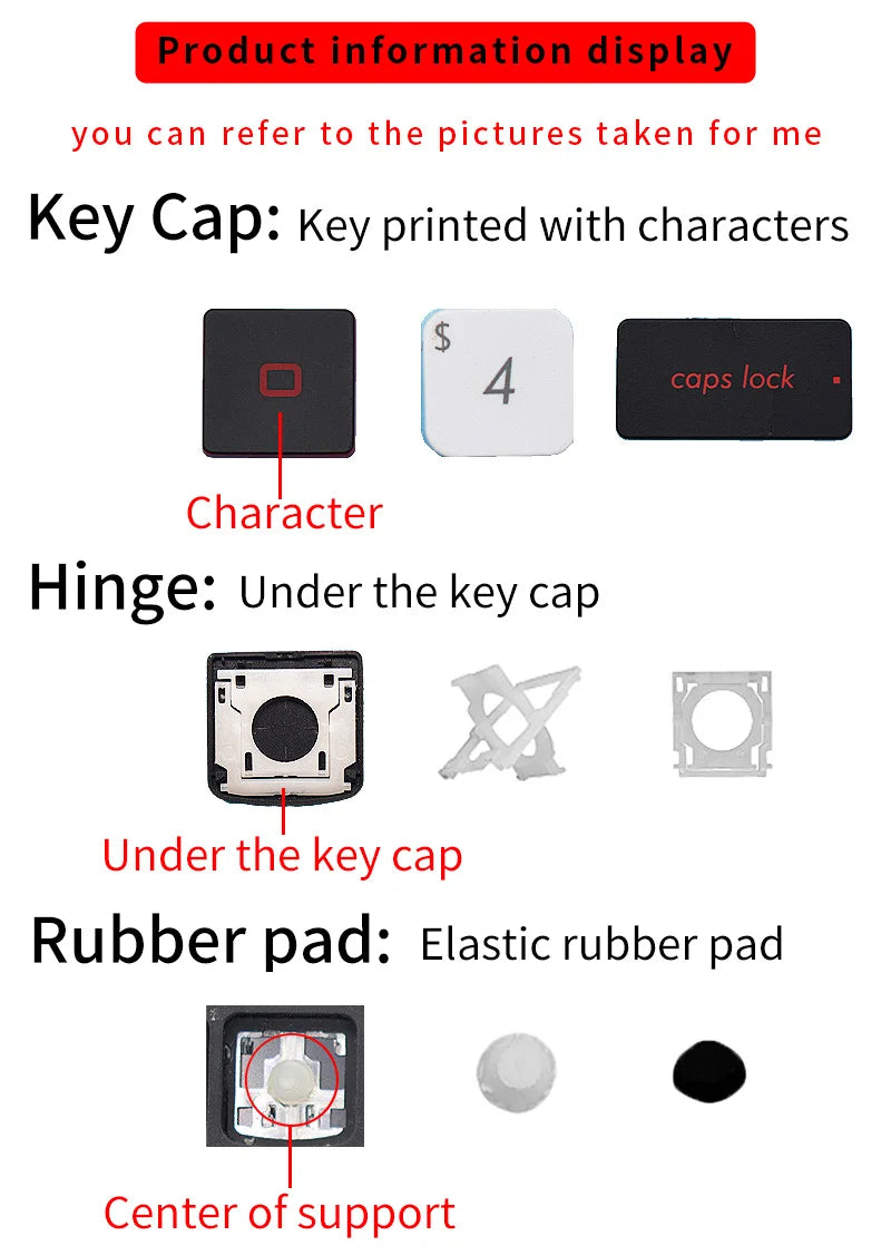 Ersatztasten & Scharniere für HP Pavilion 15-AU 15-AB 15-AQ 15-AW 15-BK 15-BC M7-N 17-G 15-au000 15-bc000 Tastaturtasten Tastenkappen