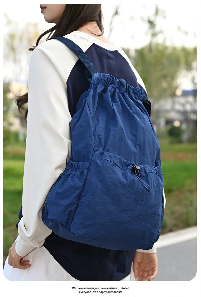Foldable Drawstring Drawstring Backpack,Lightweight and Easy To Store,Essential for Short Distance Travel and Outdoor Activities