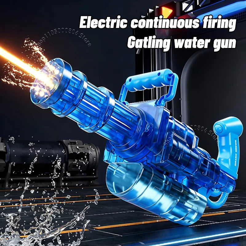 2026 New Gatling Water Blaster Fully Automatic Rapid Fire Long Shooting Distance Summer Outdoor Simulation Play Toy For Children