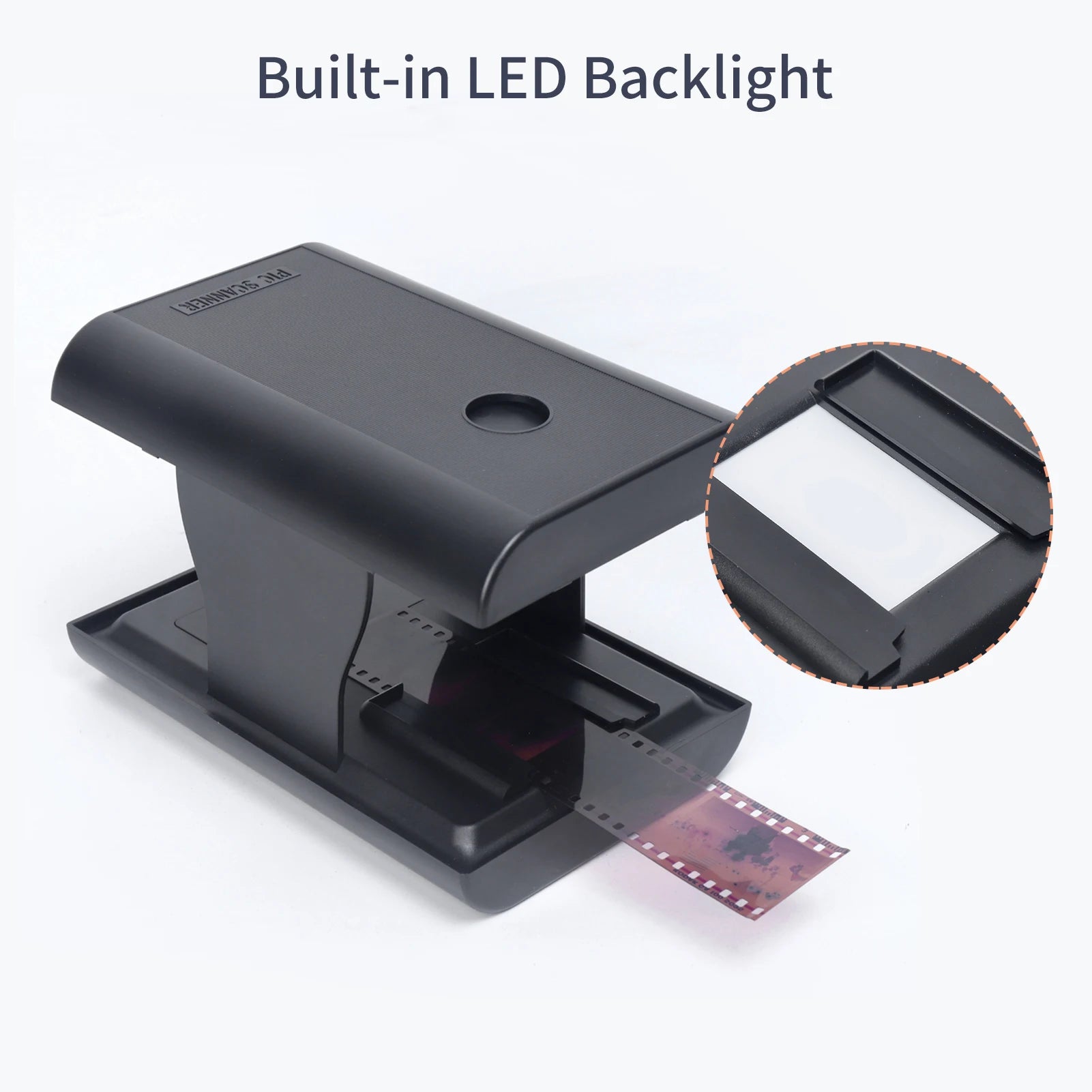 Mobile Film Slide Scanner for 35mm/135mm Negatives and Slides with LED Backlight Free APP Foldable Novelty Scanner Toys Gift