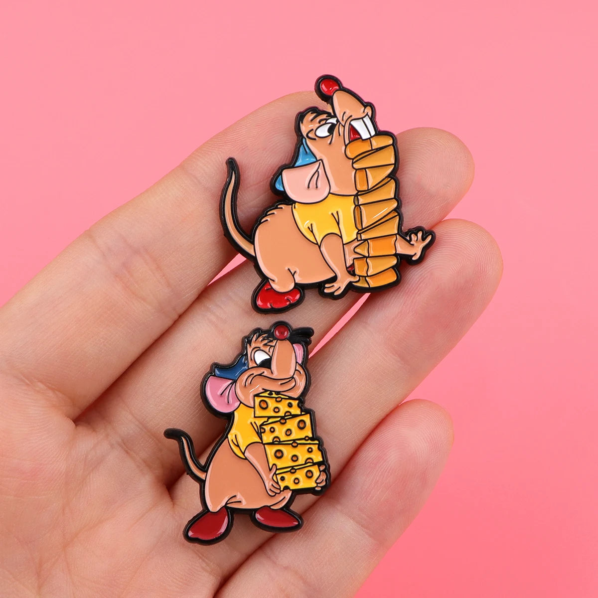 Fairy Tale Enamel Pins Cute Cartoon Mouse Brooches for Backpacks Clothing Lapel Badges Anime Jewelry Gift for Kids Women