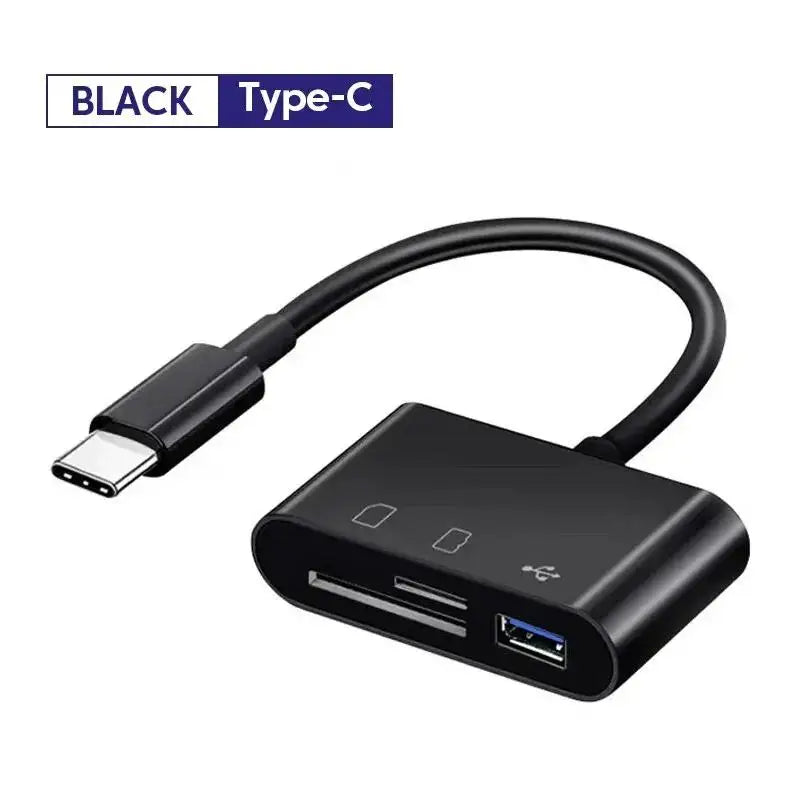 3-in-1 Lightning TypeC To SD & TF Card USB Camera AdapterFor iPhone iPad Card Reader USB Dongle for USB Flash Plug Play