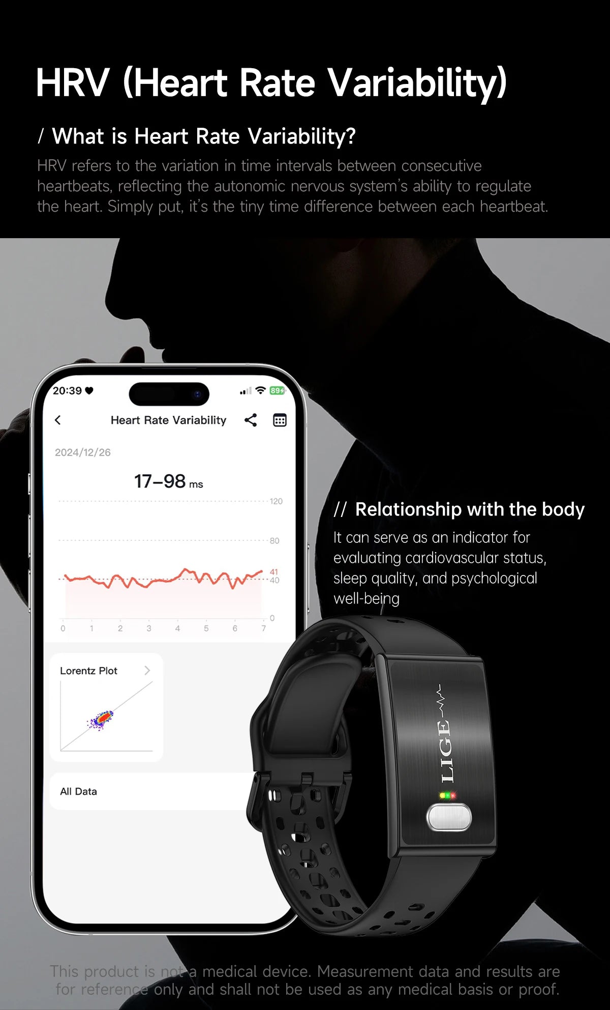 LIGE Fitness Tracker ECG+PPG SpO2 Sport Smart Bracelet Body Fat BMI Heart Rate Blood Pressure Monitor Pedometer Smartwatch Band
