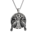 Fashion Vintage Viking Odin Double Ravens Necklace Stainless Steel Nordic Tree of Life Pendant for Men Amulet Jewelry Wholesale